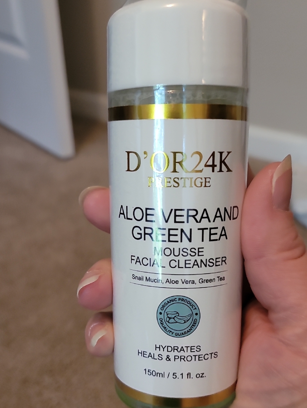 D'OR24K PRESTIGE Aloe Vera & Green Tea Mousse Facial Cleanser —NWOT, SEALED